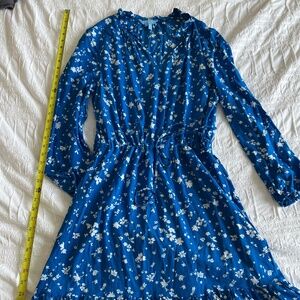 Draper James Blue Floral Long Sleeve Dress